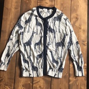 NWOT Crown and Ivy Navy and White Giraffe Cardigan